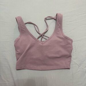 Calvin Klein Pink Sleeveless Tie Front Crop Tank